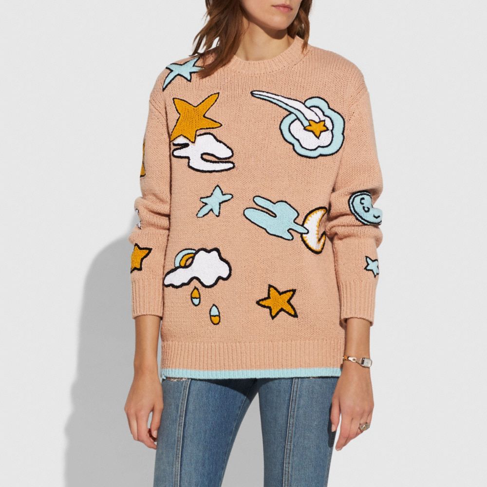 COACH®,Outerspace Intarsia Sweater,,Scale View