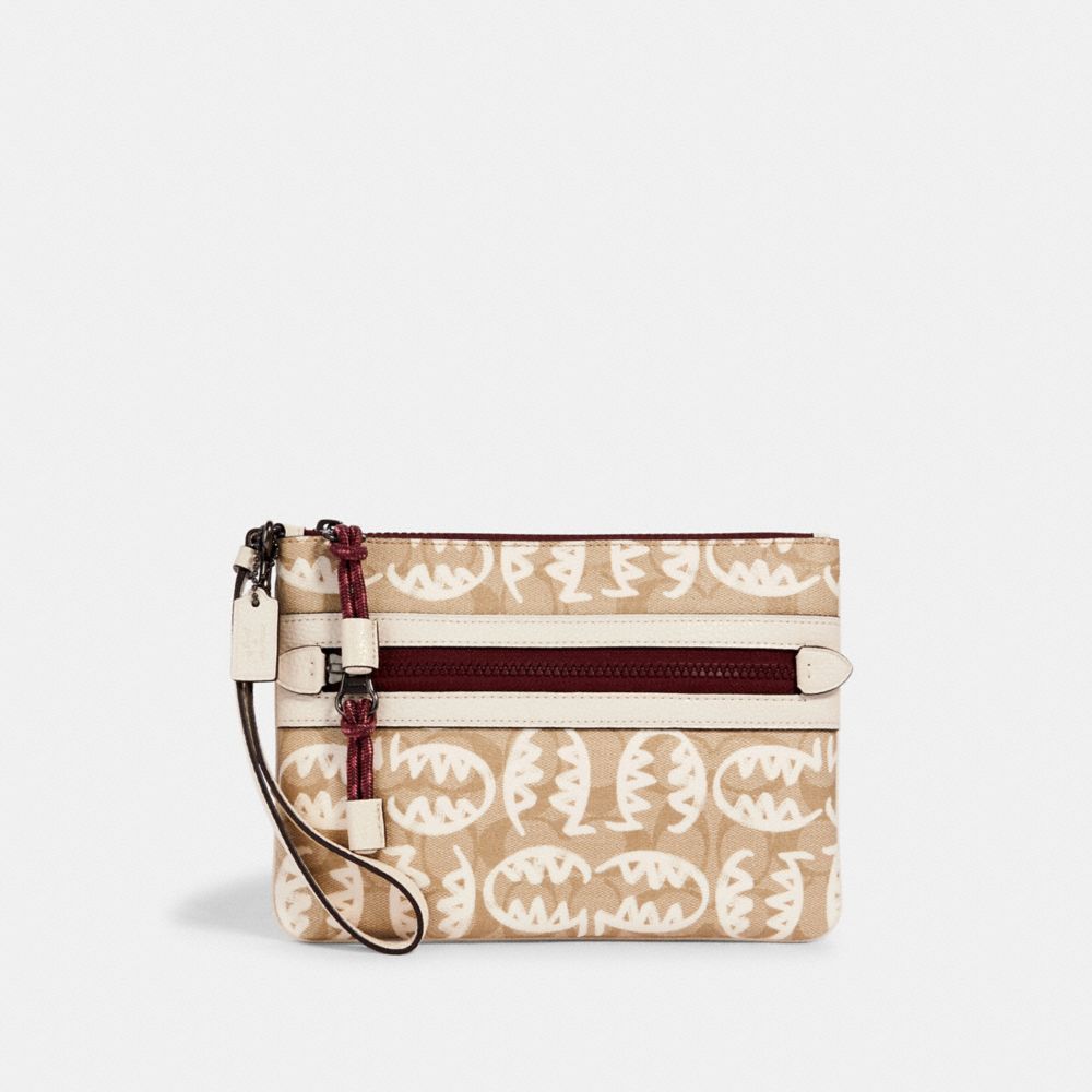 COACH® Outlet | Vale Gallery Pouch In Signature Canvas With Rexy By Guang Yu