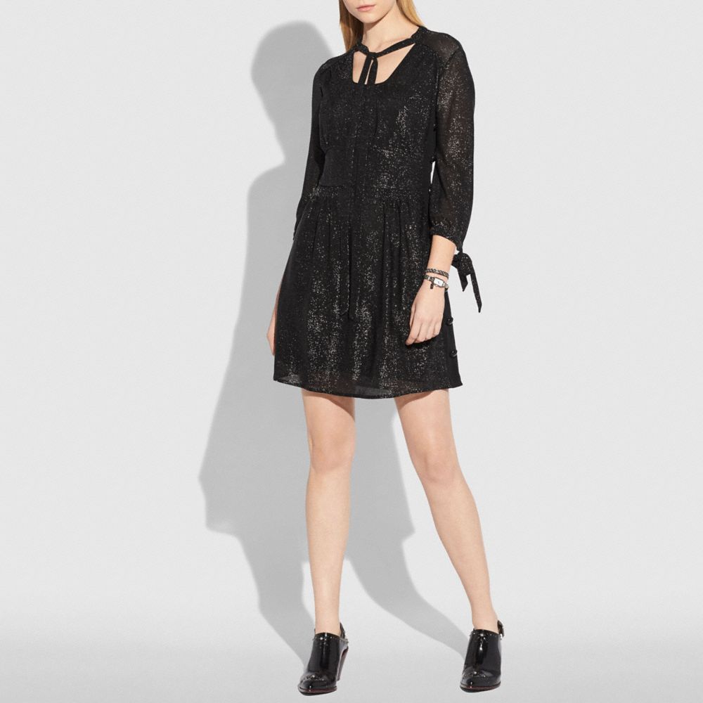 COACH®,Lurex Tie Neck Dress,,Scale View