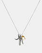 COACH®,FOUND OBJECTS PENDANT NECKLACE,Metal,Silver/Gold,Front View