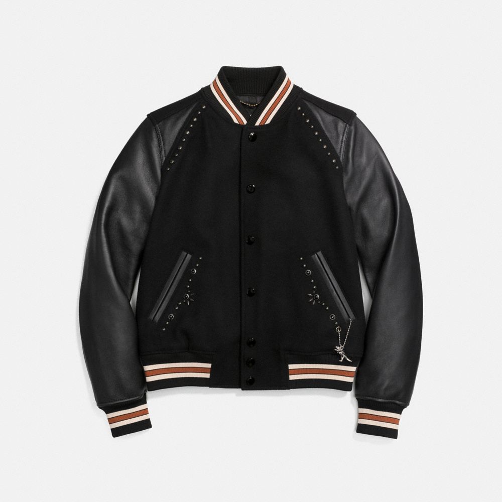 Coach varsity leather clearance jacket