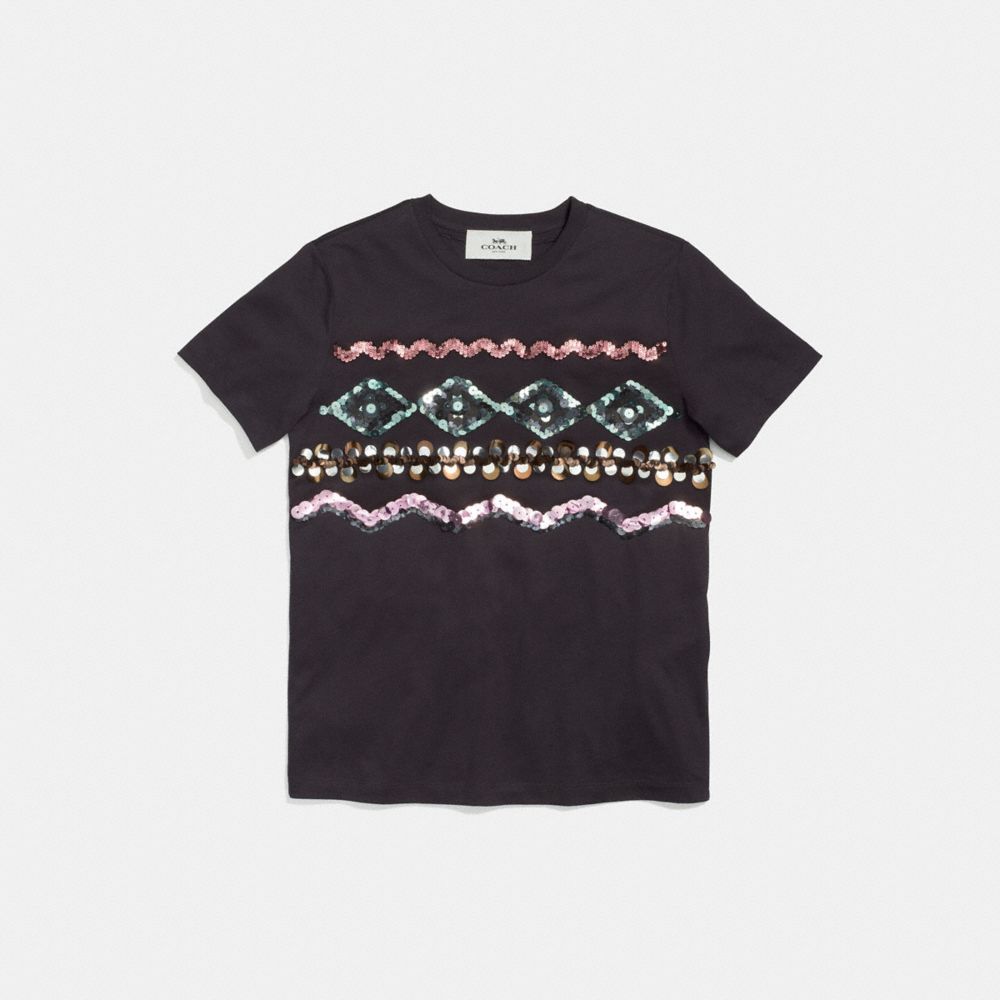 T Shirt Ornementé Zigzag