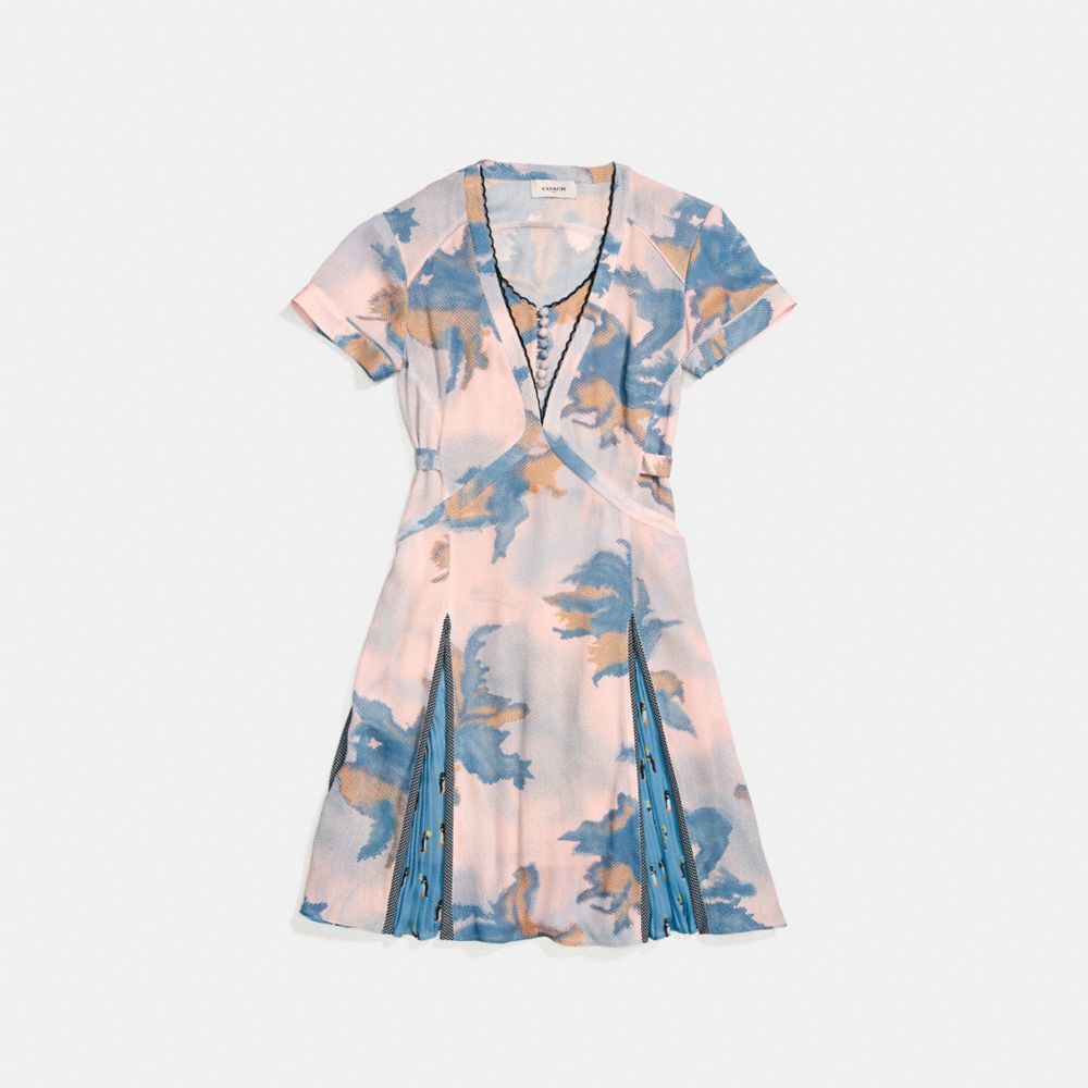 COACH®: Dreamy Floral Print Pleated Dress