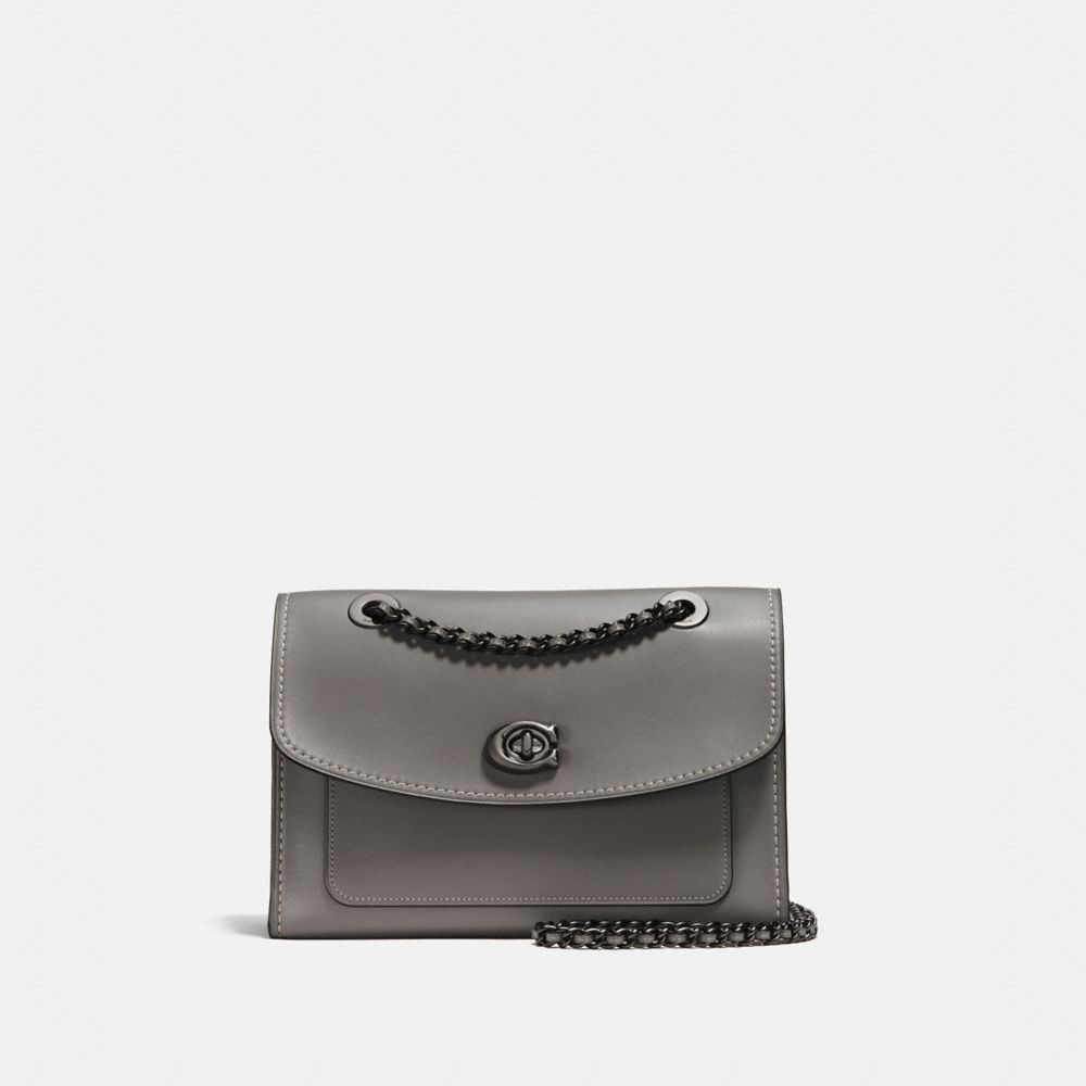 COACH®,PARKER,Leather,Medium,Dark Gunmetal/Heather Grey,Front View image number 0