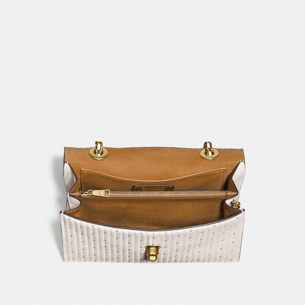 COACH®,PARKER AVEC MATELASSAGE ET RIVETS,Cuir souple,Laiton/Craie,Inside View,Top View