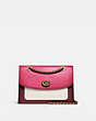 COACH®,PARKER IN COLORBLOCK,Leather,Medium,Brass/Confetti Pink Multi,Front View