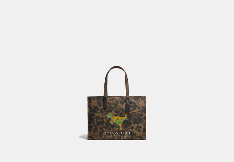 COACH®,REXY TOTE 42,Mixed Material,Army Green/Black Copper,Front View