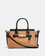 COACH®,COACH SWAGGER 27 IN COLORBLOCK,Leather,Large,Light Gold/APRICOT MULTI,Front View