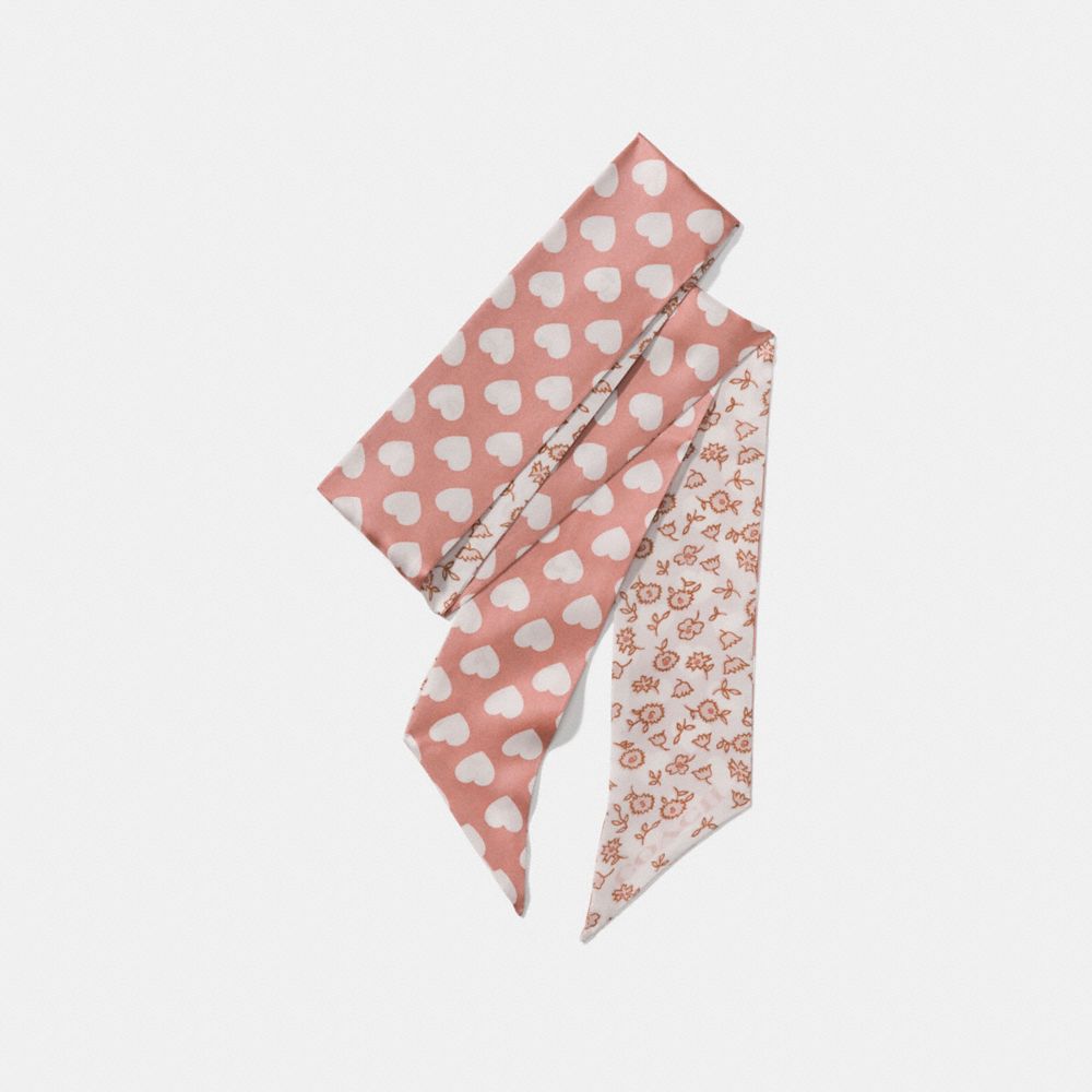 Love Floral Heart Reversible Skinny Scarf