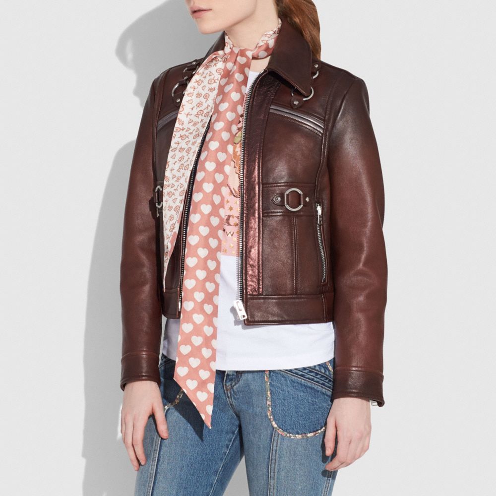 Love Floral Heart Reversible Skinny Scarf