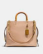COACH®,ROGUE BAG IN COLORBLOCK,Leather,Large,Brass/Beechwood,Front View