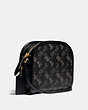 COACH®,ZIP CROSSBODY WITH HORSE AND CARRIAGE PRINT,n/a,Mini,Brass/Black,Angle View