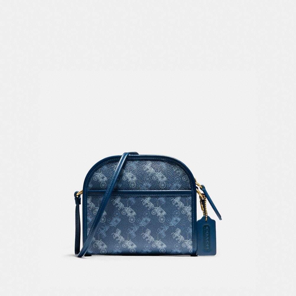 COACH®,ZIP CROSSBODY WITH HORSE AND CARRIAGE PRINT,n/a,Mini,OL/True Blue,Front View