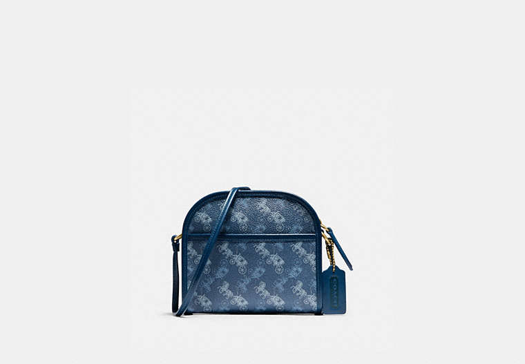COACH®,ZIP CROSSBODY WITH HORSE AND CARRIAGE PRINT,n/a,Mini,OL/True Blue,Front View