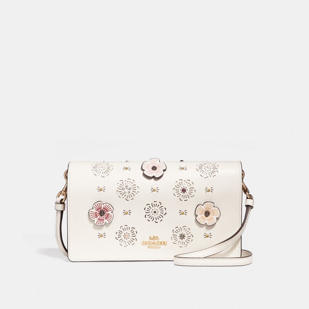 COACH®: Foldover Crossbody Clutch With Cut Out Tea Rose