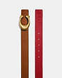 COACH®,C HARDWARE REVERSIBLE BELT, 32MM,Leather,1941 Saddle/Brass,Angle View