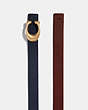 COACH®,C HARDWARE REVERSIBLE BELT, 32MM,Leather,Midnight Navy/Wine,Angle View