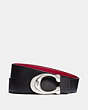 COACH®,C HARDWARE REVERSIBLE BELT, 32MM,Leather,Black/1941 Red Nickel,Front View