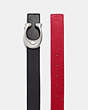 COACH®,C HARDWARE REVERSIBLE BELT, 32MM,Leather,Black/1941 Red Nickel,Angle View