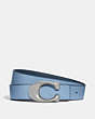 COACH®,C HARDWARE REVERSIBLE BELT, 32MM,Leather,Light Blue/Denim,Front View