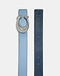 COACH®,C HARDWARE REVERSIBLE BELT, 32MM,Leather,Light Blue/Denim,Angle View