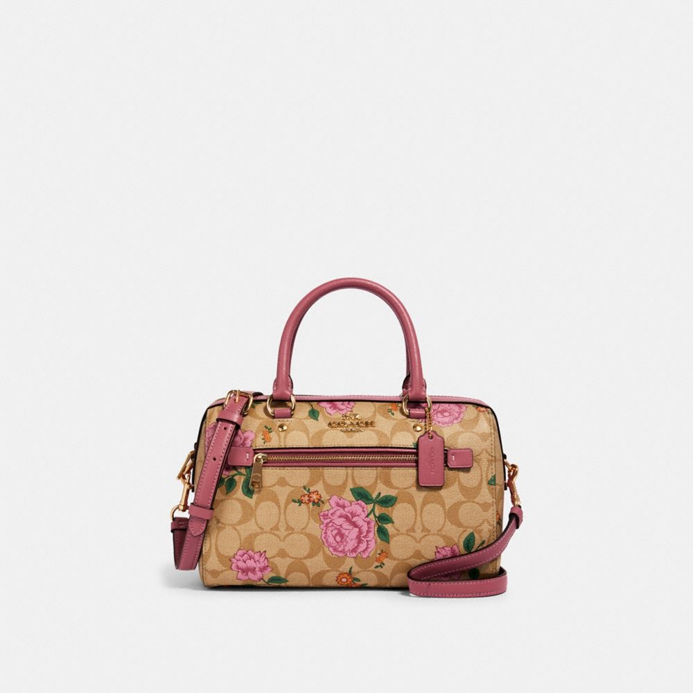 Coach rose print on sale purse