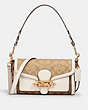 COACH®,JADE SHOULDER BAG IN BLOCKED SIGNATURE CANVAS,n/a,Gold/Khaki/ Light Khaki/ Chalk,Front View