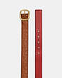 COACH®,HARNESS BUCKLE REVERSIBLE BELT, 32MM,n/a,1941 Saddle/Brass,Angle View