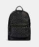 COACH®,WEST BACKPACK IN SIGNATURE CANVAS,pvc,X-Large,Everyday,Gunmetal/Charcoal Black,Front View