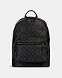 COACH®,WEST BACKPACK IN SIGNATURE CANVAS,pvc,Everyday,Gunmetal/Charcoal Black,Front View