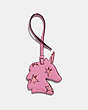 COACH®,UNI ORNAMENT,Leather,BRIGHT PINK,Front View
