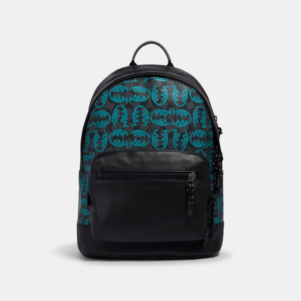 COACH® Outlet | West Backpack In Signature Canvas With Rexy By Guang Yu