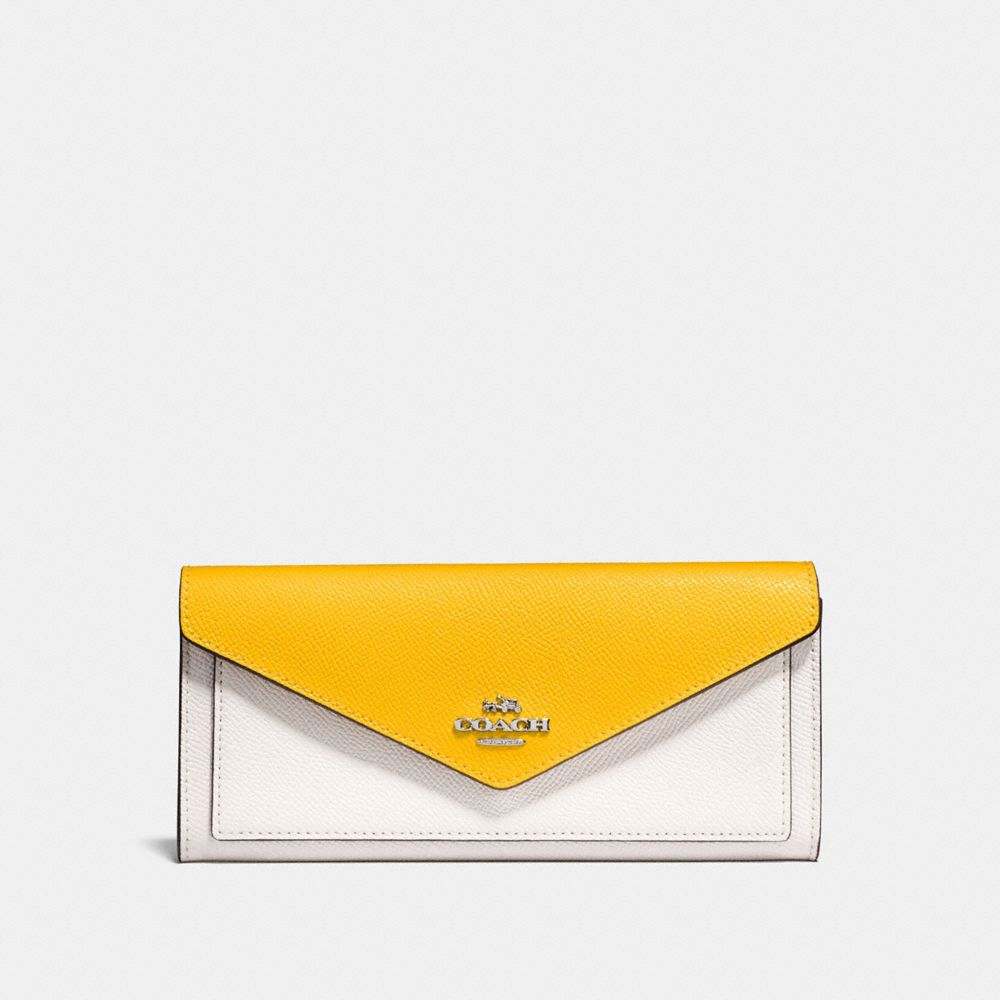 Coach soft wallet in colorblock new arrivals