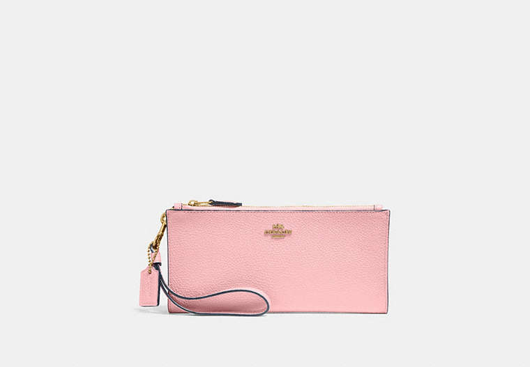 COACH®,DOUBLE ZIP WALLET,Gold/Blossom,Front View
