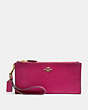 COACH®,DOUBLE ZIP WALLET,Gold/Bright Cherry,Front View