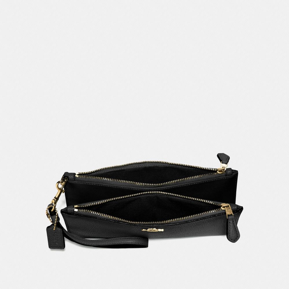 Coach double discount zip wallet black