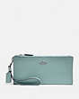 COACH®,DOUBLE ZIP WALLET,Silver/Sage,Front View