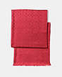 COACH®,SIGNATURE METALLIC STOLE,Mixed Material,1941 Red,Front View