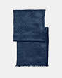 COACH®,SIGNATURE METALLIC STOLE,Mixed Material,NAVY,Front View