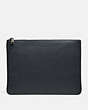 COACH®,LARGE MULTIFUNCTIONAL POUCH,Pebbled Leather,Black,Front View