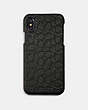 COACH®,IPHONE 6S/7/8/X/XS CASE IN SIGNATURE LEATHER,Leather,Black,Angle View
