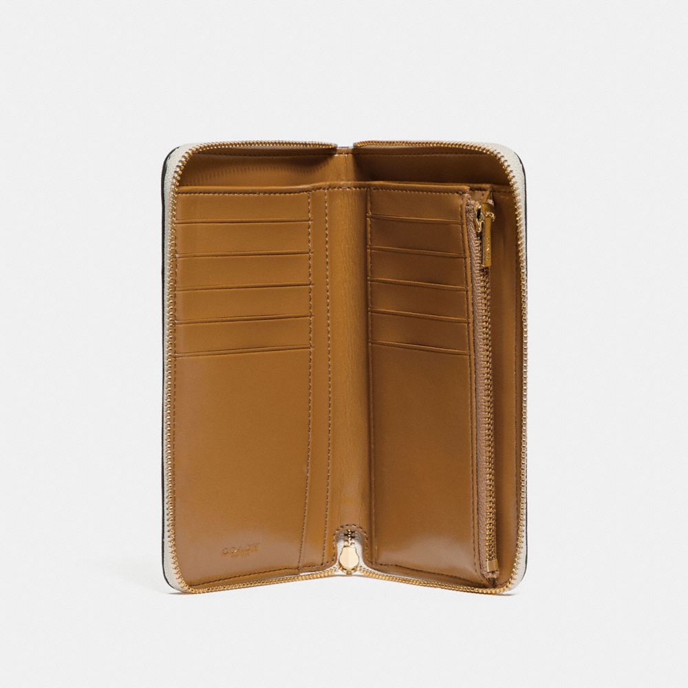 Medium Zip Around Wallet With Cut Out Tea Rose