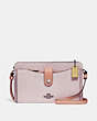 COACH®,NOA POP-UP MESSENGER IN COLORBLOCK,Leather,Mini,Silver/Ice Pink,Front View