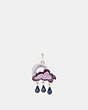 COACH®,CLOUD AND RAINBOW CHARM,Metal,Silver/Ice Purple,Front View