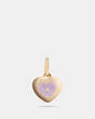 COACH®,HEART RIVET CHARM,Plated Brass,GD/Ice Purple,Front View