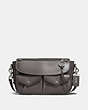 COACH®,UTILITY BAG MESSENGER,Leather,Large,Light Antique Nickel/Heather Grey,Front View