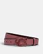 COACH®,SIGNATURE BUCKLE BELT, 25MM,Leather,Gold/ROSE,Front View