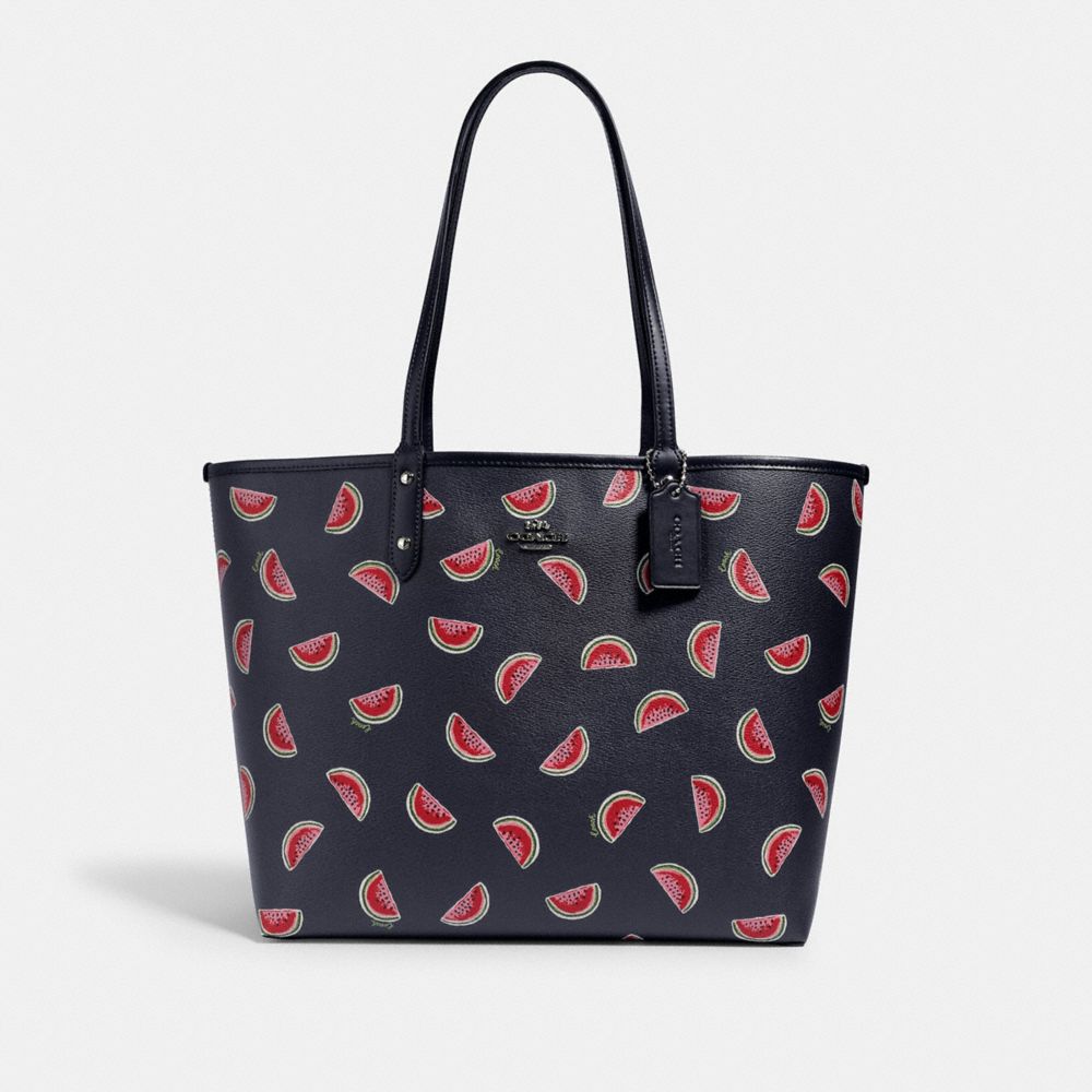 COACH® Outlet  Reversible City Tote In Signature Canvas With Watermelon  Print