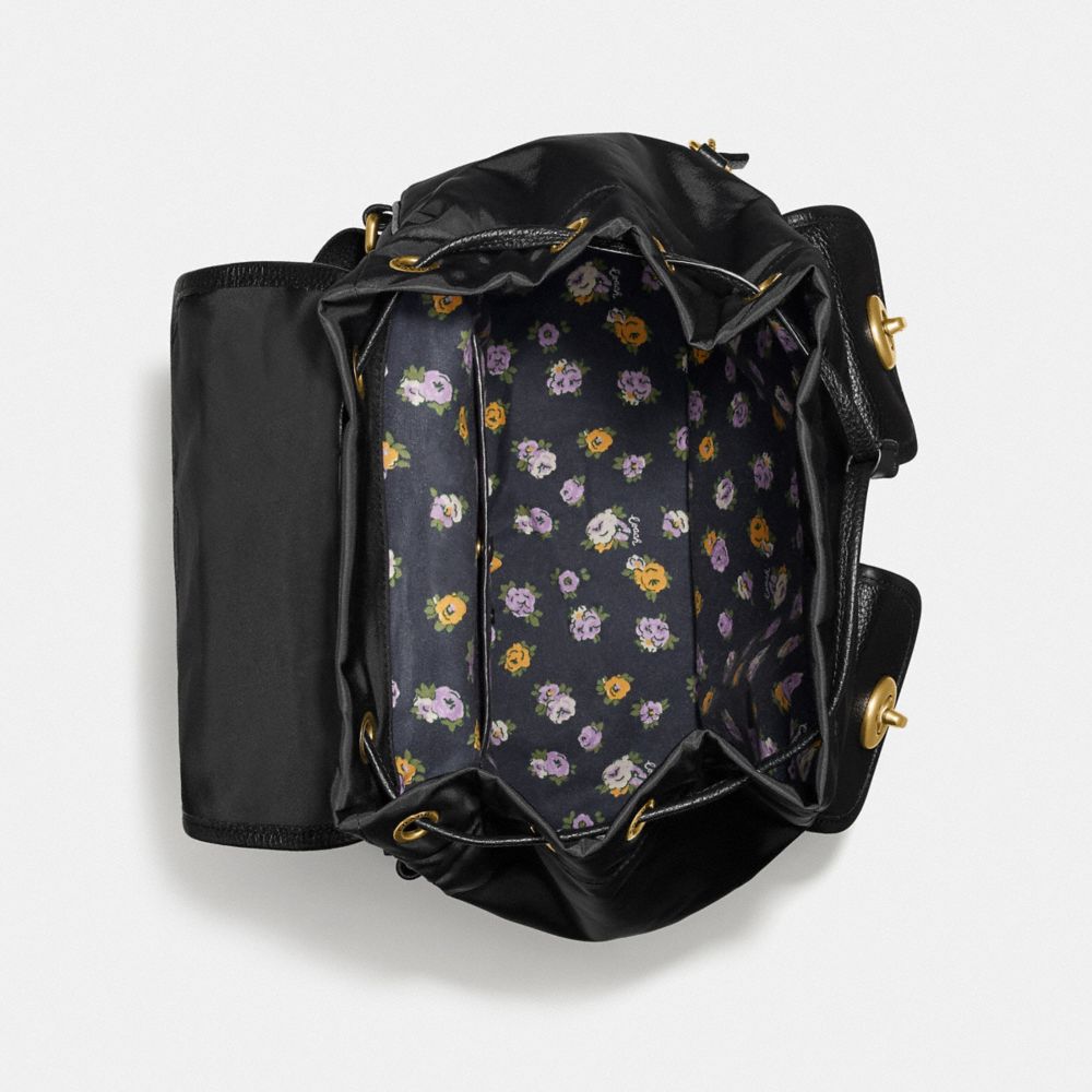 Cargo Backpack With Vintage Rose Print Interior