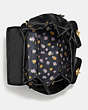 COACH®,CARGO BACKPACK WITH VINTAGE ROSE PRINT INTERIOR,Nylon,Large,Brass/Black,Inside View,Top View